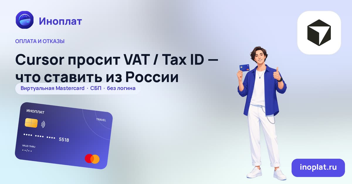 Cursor просит VAT / Tax ID — что ставить из России