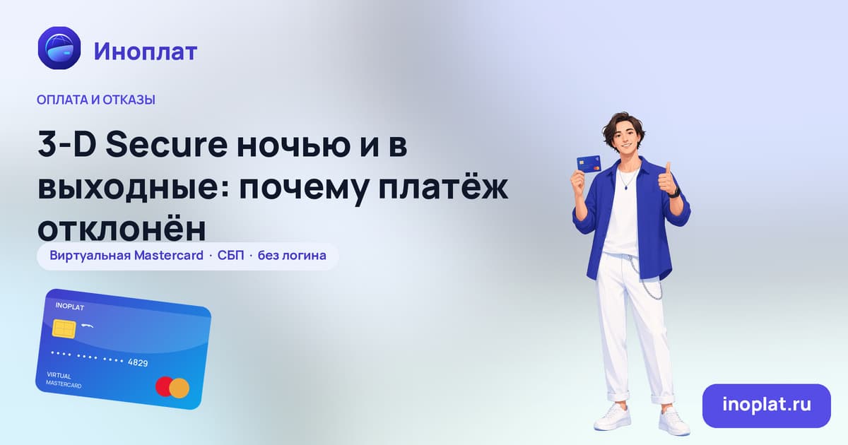 3-D Secure ночью и в выходные: почему платёж отклонён