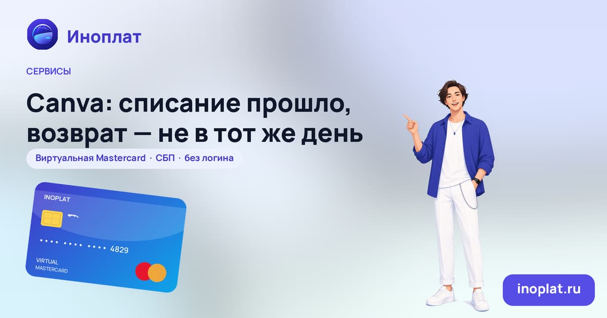 Canva: списание прошло, возврат — не в тот же день